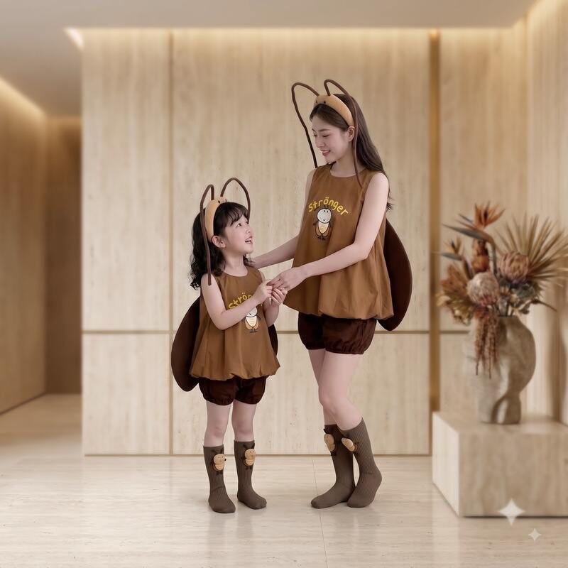 Summer Suit Girls' Performance Costume Cartoon Cute Animal Cockroach Costume Summer Suit Girls' Performance Costume Cartoon Cute Animal Cockroach Costume