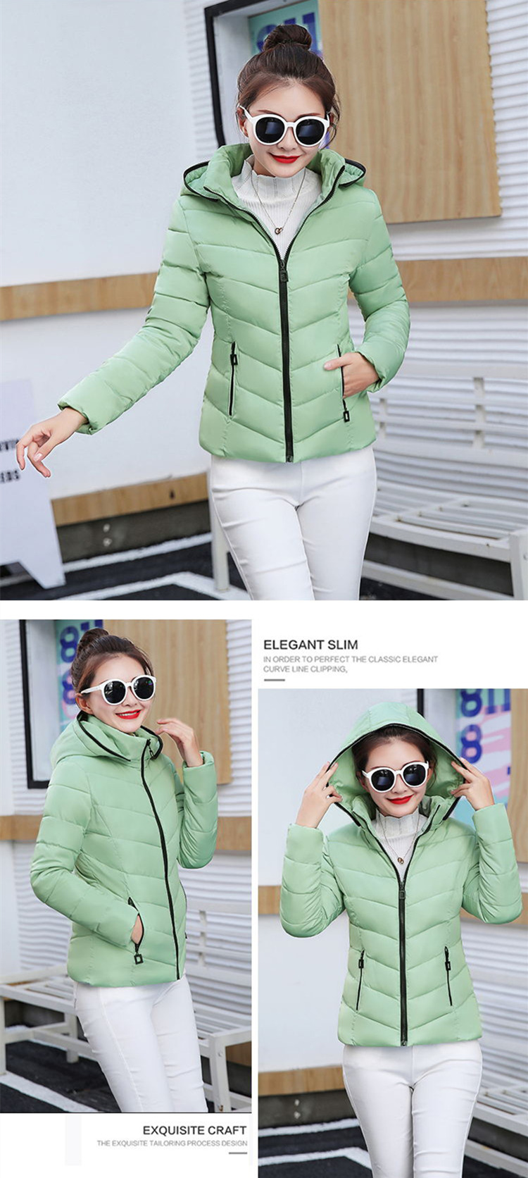 Áo khoác nữ mùa đông 2018 mới ngắn phiên bản Hàn Quốc của chiếc áo khoác cotton mỏng cho học sinh mỏng áo ấm phao nữ