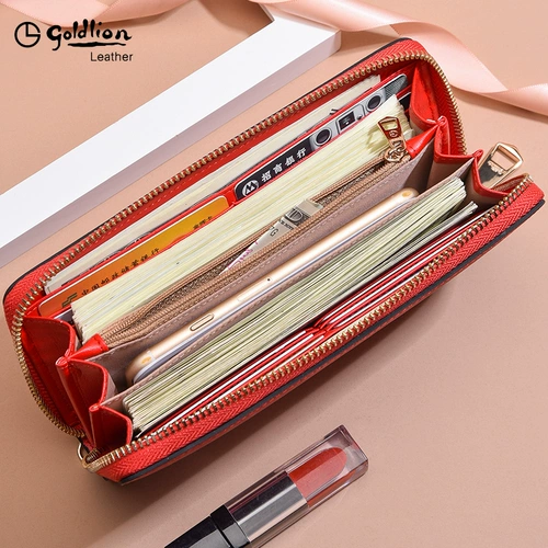 Длинный бумажник, сумка с петлей на руку, мобильный телефон с молнией, из натуральной кожи