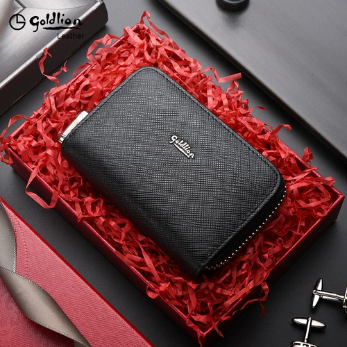 Вместительный и большой кожаный картхолдер для визитных карточек, из натуральной кожи