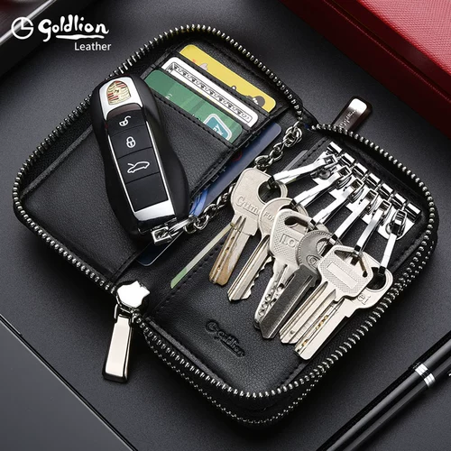 Двухэтажная вместительная и большая универсальная ключница, универсальный картхолдер, из натуральной кожи