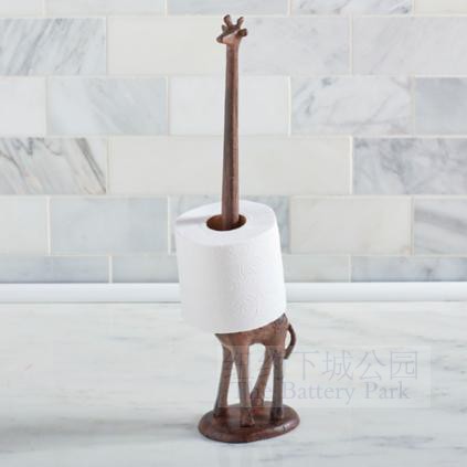 New york Lower City Park Imported Giraffe Graffe Multicolor Steady Cast Iron Tissue Holder Bathroom Roll Toilet Paper