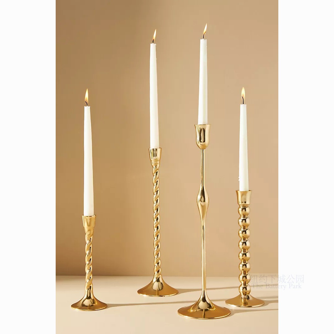 Spot New York Downtown Park Imported Lumielle European-style fiber-linen candlestick group Restaurant Living Room