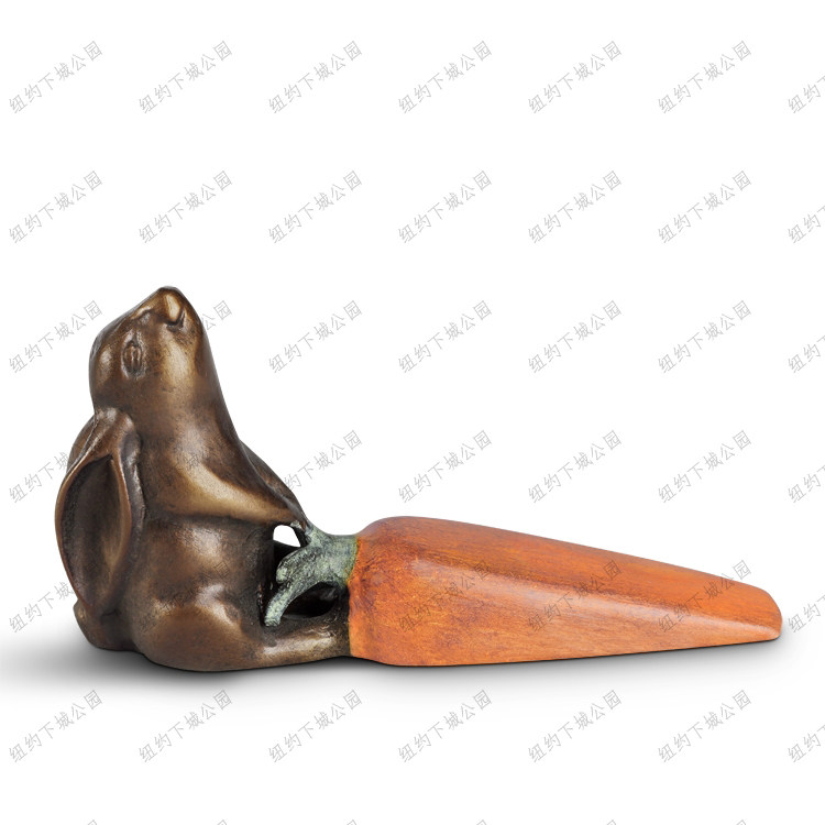 Spot new york Lower City Park US Imported Small Brown Rabbit Pulling Lob Interesting Iron Door Stopper