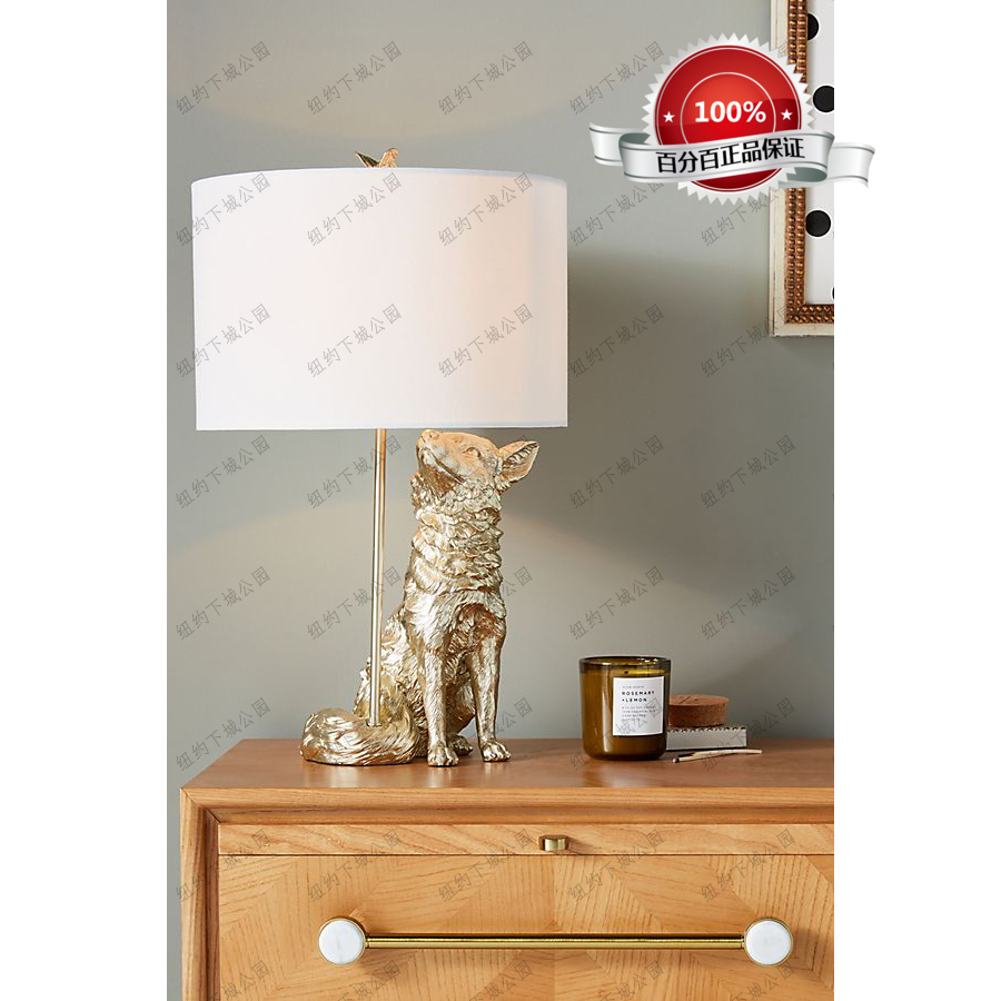 Spot New York Lower City Park Import Forest IoT silver Mao fox Love butterfly Decorative Table Lamp Bedroom Xuanguan 