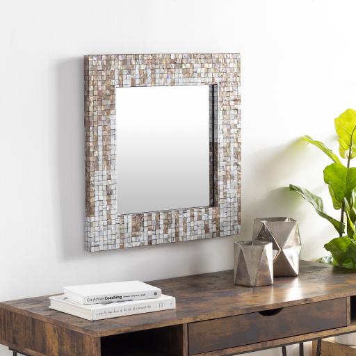 New York Lower City Park Import Ground Sea Breeze Mosaic Handmade Natural Sichuan Fritillary Mirror 65cm
