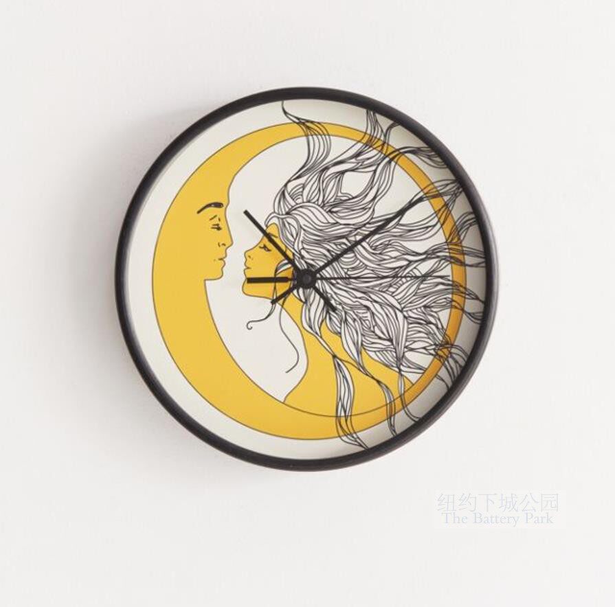 Spot New York Downtown Park imports moon fairy tale art wall clock bedroom in chasing the sun