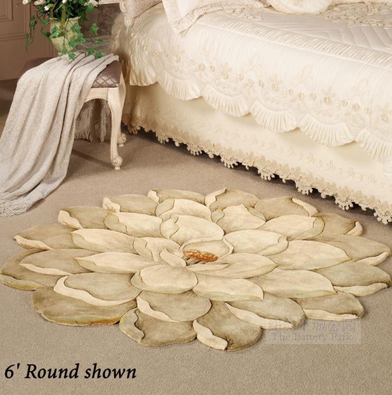 New York Lower City Park Imports Meiranie round jade Orchid super-thick and vivid pure wool small carpet multidimensioned 