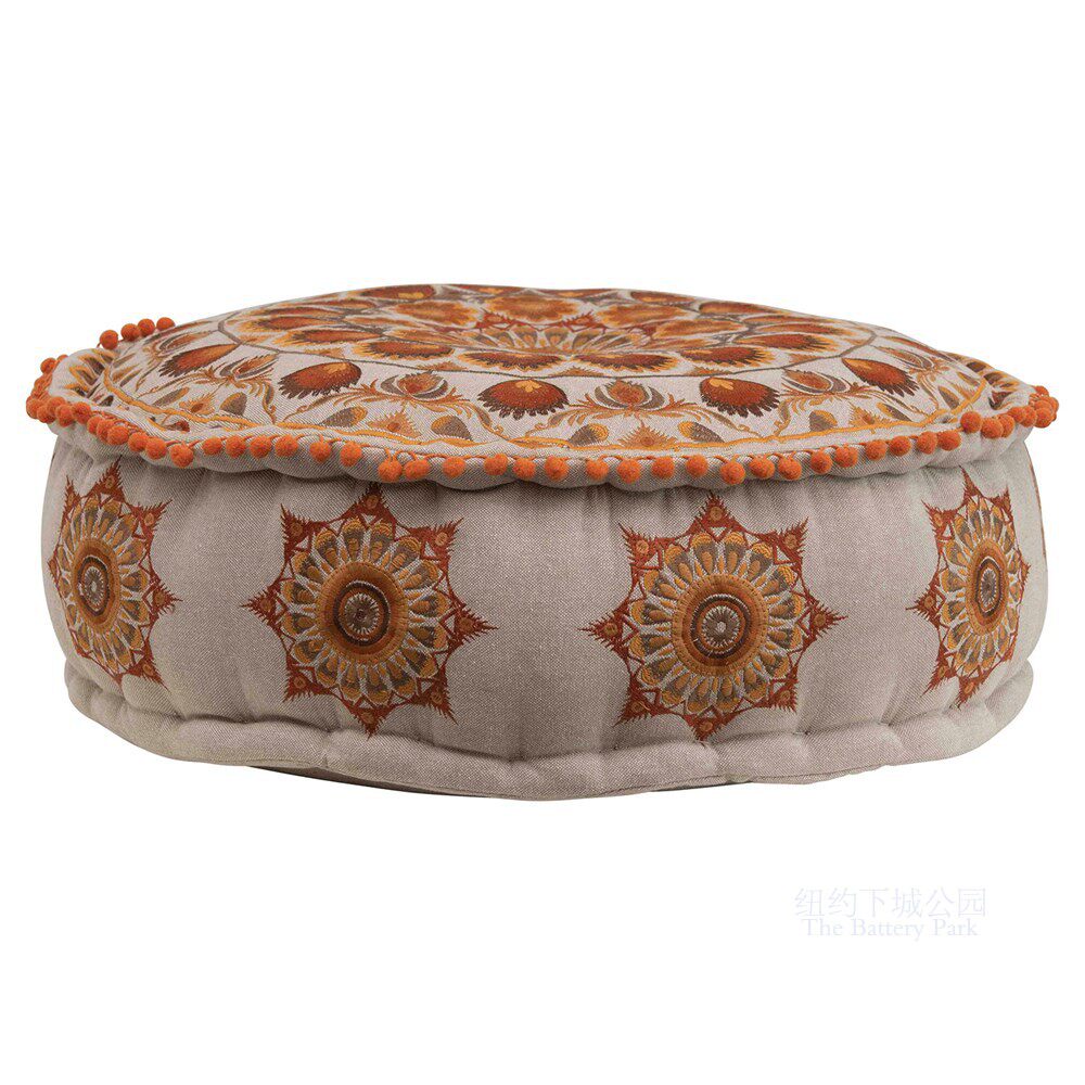 Spot New York Lower City Park Imports Susan Nicole Fire Red Phoenix tail Heavy work embroidery sitting pier footrest stool 