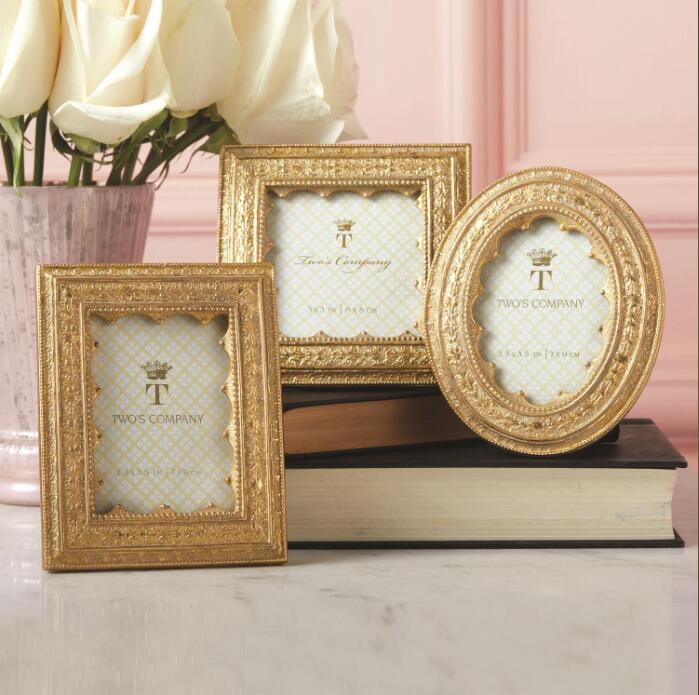Spot New York Lower City Park Import Ji La gold lace fine etched and elaborate photo frame combined gift pendulum piece