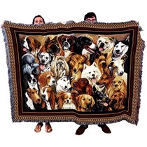 Spot New York City Park imported American made my best friend puppy portrait warm cotton blanket