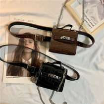 New Korean version of Joker Fashion running bag Belt Women Fashion Chain Cross Small Bag Stone Belt Women Decoration Tide