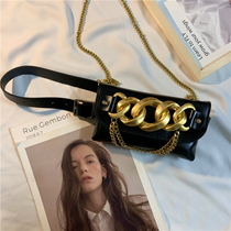 New European and American personality heavy metal locomotive small bag female fashion wild BAO WEN belt detachable belt bag