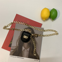 Metal chain decorated with bag female mini black belt belt with fashion waist chain belt accessories net red
