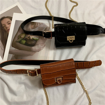 Belted womens style decorative running bag with jeans skirt tide fashion Korean simple Joker belt bag
