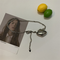 Mini-niche metal chain shell bag female waist chain decoration bag
