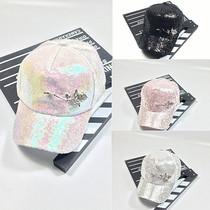 Shit hat childrens summer Korean version of the tide metal flowers casual Joker baseball cap womens winter fashion cap sun hat