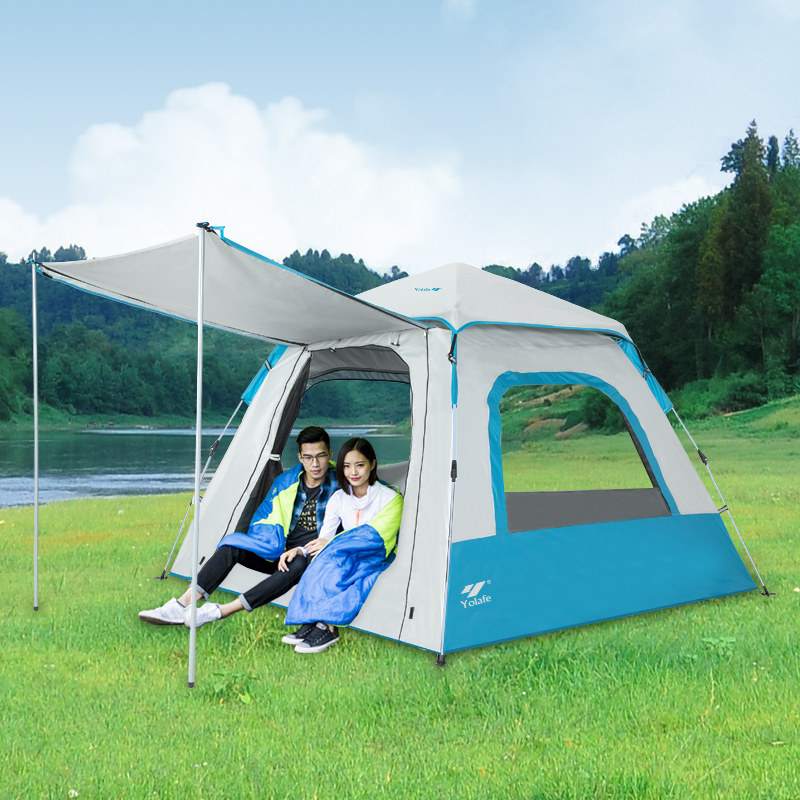 Lelever Tent Outdoor Automatic 3-4 People Cool Kiosk Field Shading Waterproof Sunscreen Thickening Field Camping Equipment-Taobao