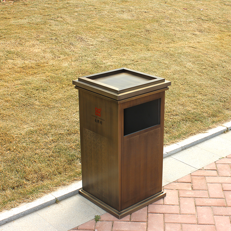 High-end sample House Display Center Hotel Hotel trash can clubhouse lobby KTV stainless steel garbage mall storage bin