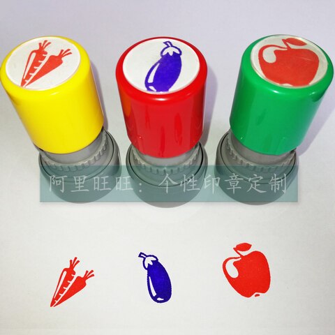 Vegetable fruit apple eggplant Carrot Cute Cartoon Seal Auto Out Ink No Need To Print Mud ten thousand Times Seal
