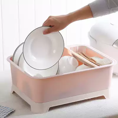 Tableware storage box bowl rack drain rack kitchen household plate with lid bowl chopsticks spoon drain storage rack chopsticks Chopsticks basket