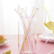 Glass Straws Non Disposable Milky Tea Drinks Color Food Grade Heat Resistant Independent Packaging Elbows Maternal Coffee