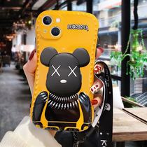 Small brute waist apple 13 mobile phone shell new boomer iphone13promax cartoon cute 12 full bag anti-fall 13pro silicone gel soft shell 11 male and female net red tape x with bracket hanging