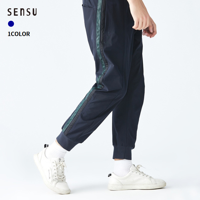 SENSU/森所2019秋冬新款休闲裤男侧缝贴织带弯腿收脚运动束腿长裤