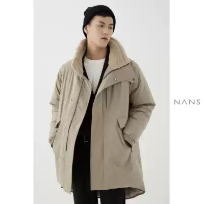 (Anti-season 7fold) imitation lamb wool stitching high-neck profile windproof DOWN coat DOWN PARKA