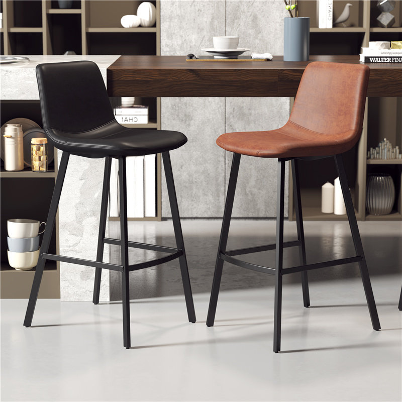 Nordic backbar chair creative household with modern minimal bar chair front desk casual cafe high chair stool