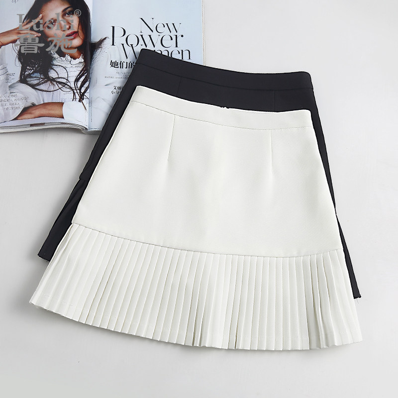 Plexant skirt woman summer 2022 new display slim tall waist small subblack plexant skirt short skirt pants a word half body dress summer