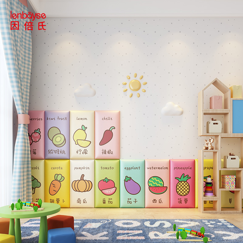 Baby anti-collision head bump bed edge bed head bed perimeter Thick soft bag wall sticker Sponge wall pad Anti-collision sticker Children's anti-collision wall sticker