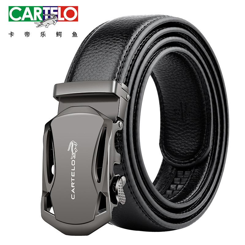 Cadile crocodile mens belt leather automatic buckle belt Young business casual cowhide pants