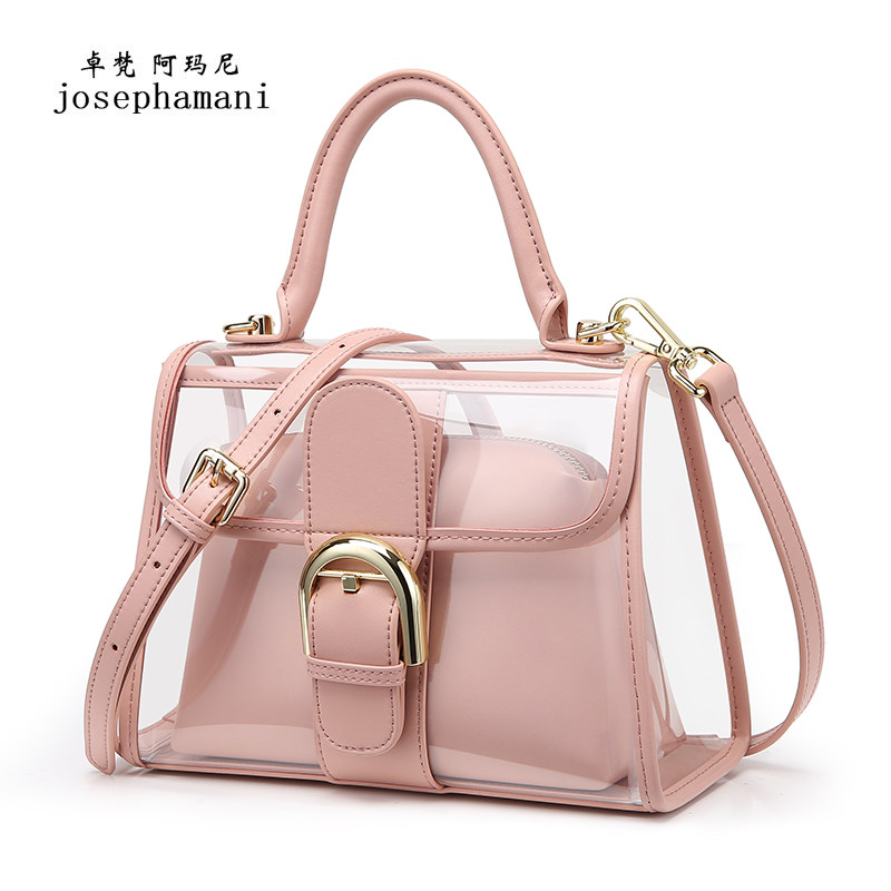 Zhuo Fan Armani jelly bag womens bag 2019 new Korean version of fashion summer transparent wild shoulder messenger bag