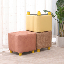 Small stool home modern minimalist small bench living room foot pedal fabric low stool wooden stool sofa sitting pier coffee table stool