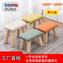 Rectangular stool childrens square stool solid wood kindergarten bench log sofa stool coffee table low stool adult shoe stool