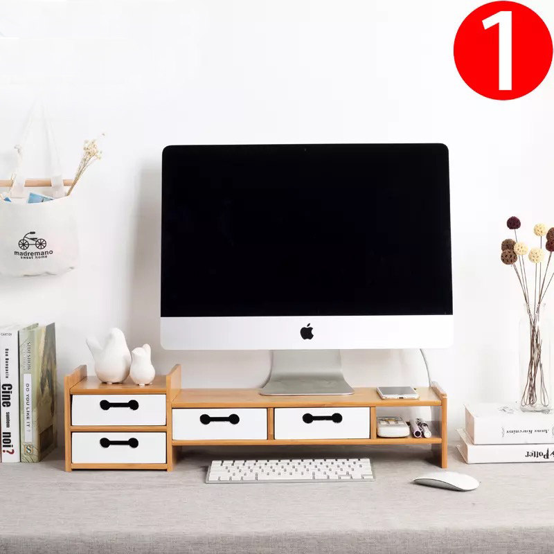 Computer monitor raised shelf Support base Screen Office supplies Desktop storage box Keyboard finishing shelf