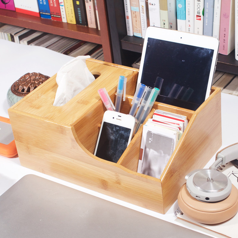 Crown product incense wooden tissue box multi-functional pumping paper box living room creative home remote control desktop storage box bamboo