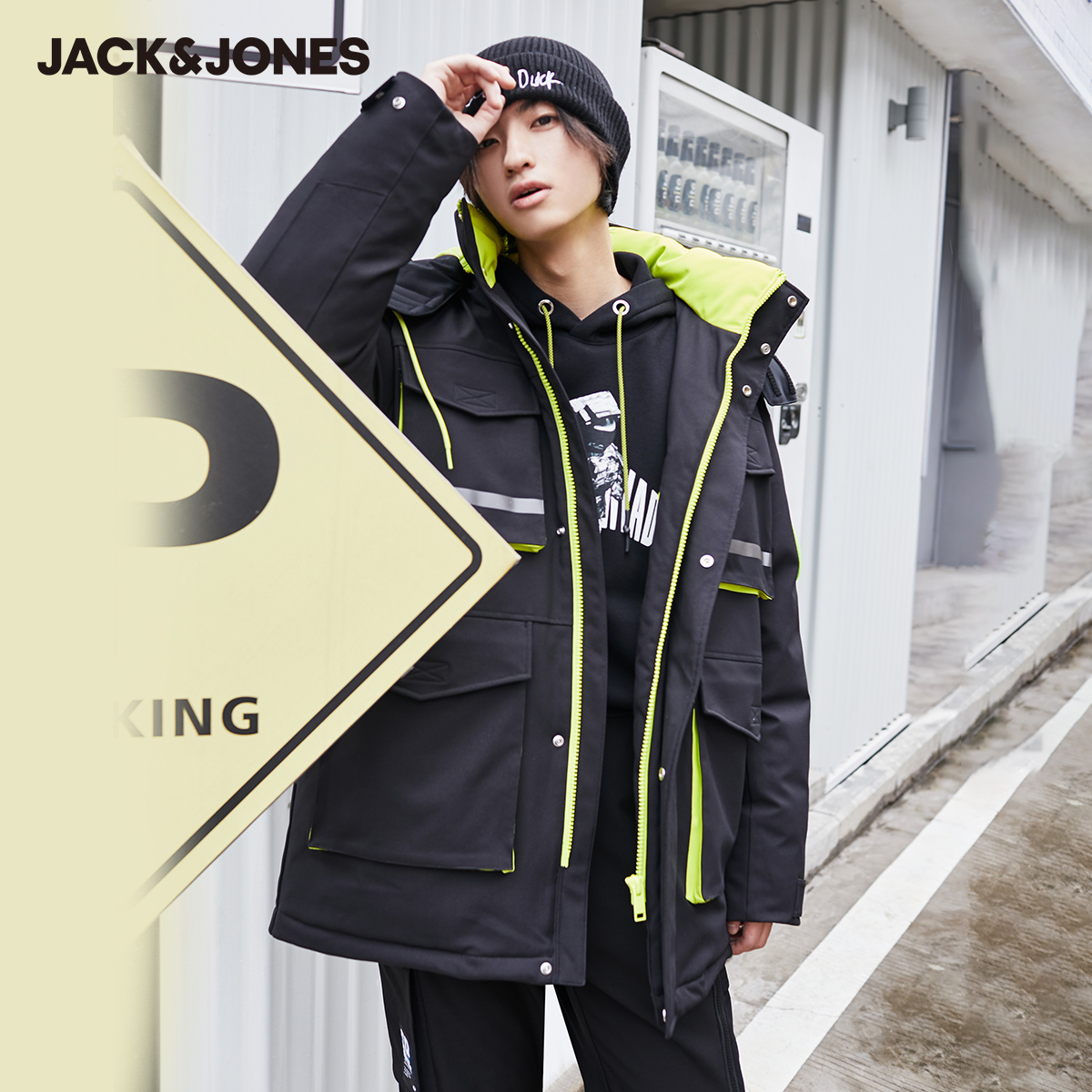 Jack Jones 杰克琼斯 情侣款潮酷中长工装羽绒服外套 天猫优惠券折后￥399包邮（￥949-550）男、女多款可选