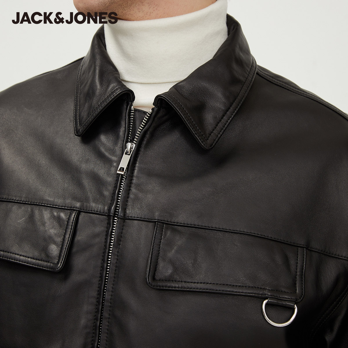 Jack Jones Jack Jones Mùa xuân nam Casual Simple Bike Leather Jacket Jacket 220110518