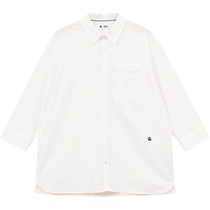 Jack Jones Autumn Mens Lapel Versatile Button Embroidered Loose Top Three Quarter Sleeve Shirt for Men