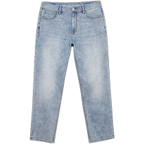 Jack Jones autumn straight light blue trendy high elastic comfortable simple versatile mens pants jeans trousers mens clothing