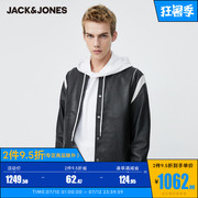 Jack Jones Jack Jones Cừu Da bóng chày biker jacket nam mùa xuân Trend 20110506