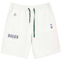 Jack Jones new summer style NBA joint Bucks loose letter embroidered sports all-match shorts five-quarter pants