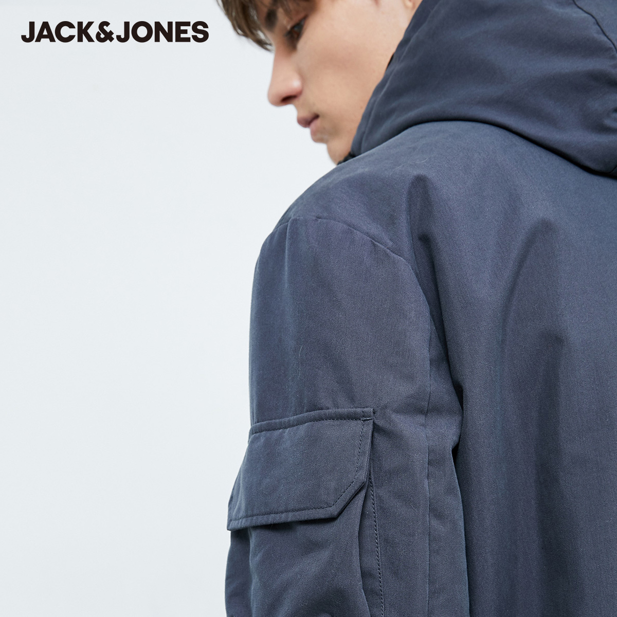 Jack Jones Jack Jones mùa đông ngắn bảo hộ lao gió ấm trùm đầu bông áo khoác nam áo khoác xu hướng áo bông