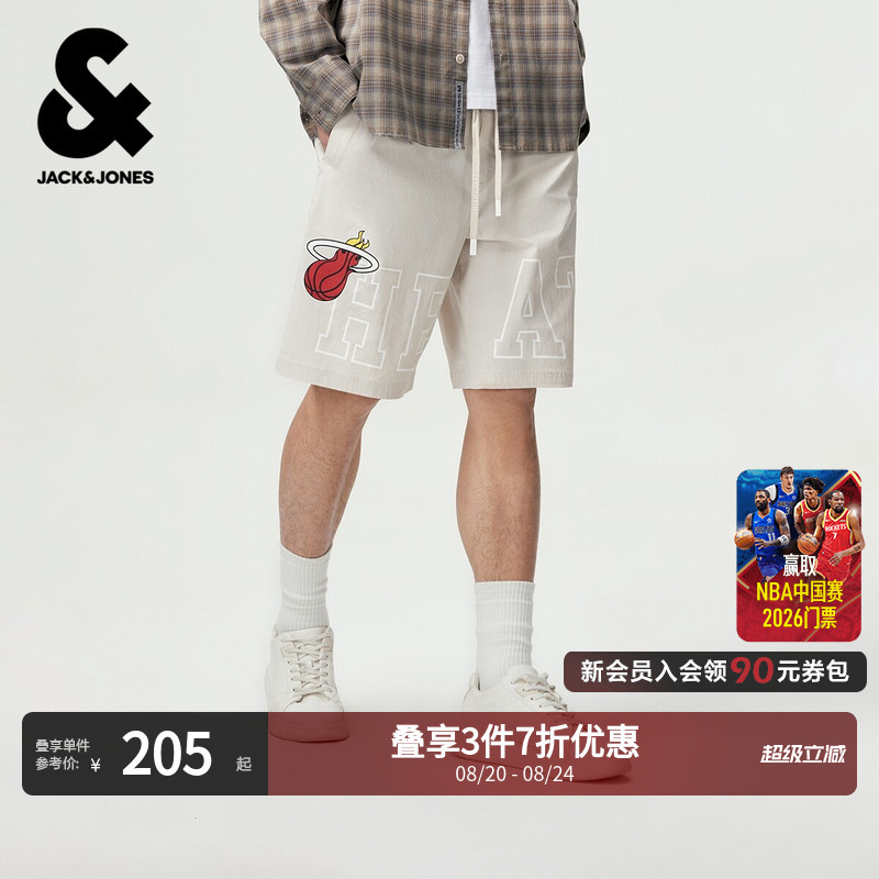 [Nba Co-Branded Heat Team] Jack Jones Men's Shorts with Screen-Printed Casual Style for Summer 226215014 Trendy