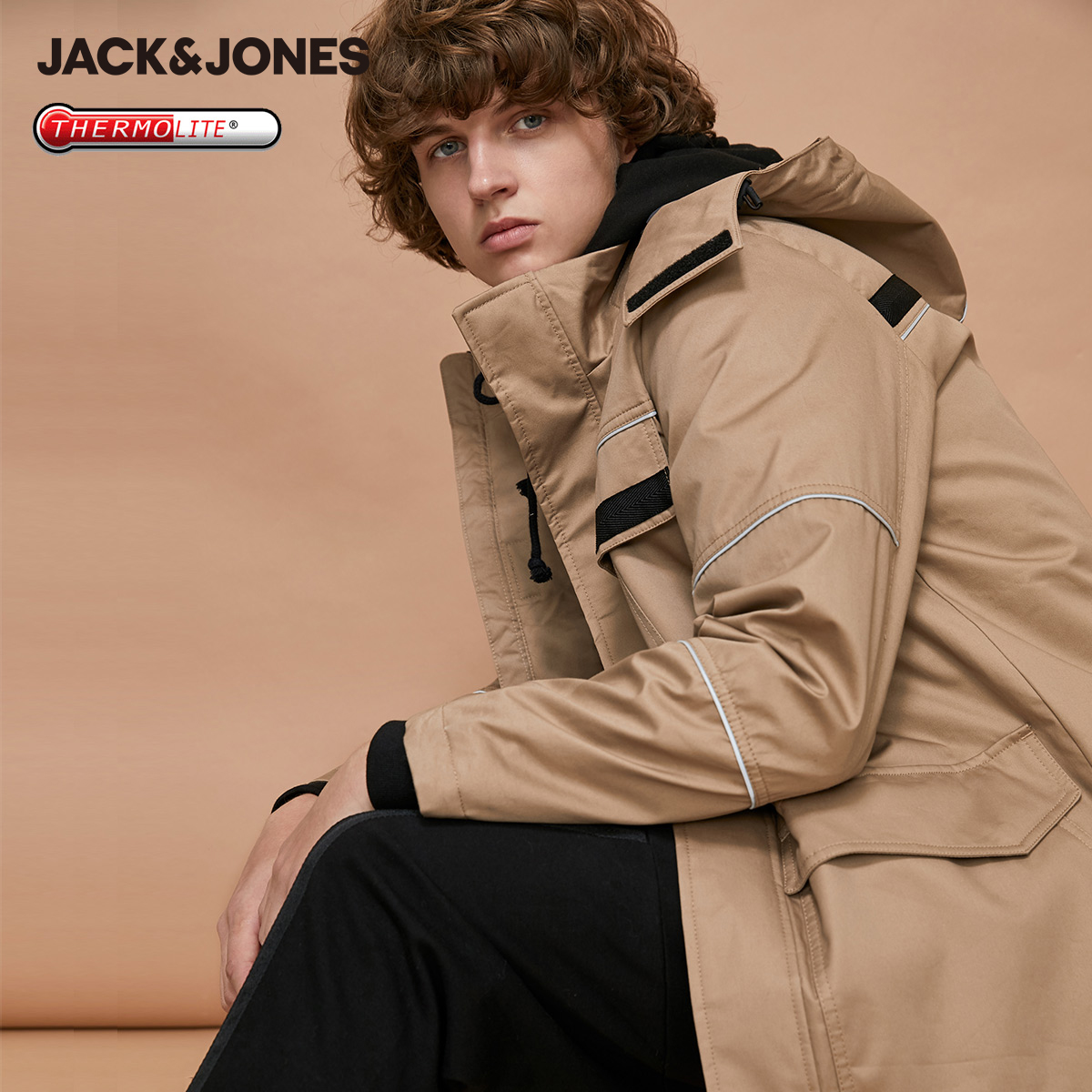 Ấm Jack Jones Jack Jones Winter Trendy Thời Trang Han Quoc bản nam Hood dày Workwear bông