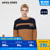 phiên bản Hàn Quốc Jack Jones Jack Jones mùa thu / mùa đông nam len loose-fitting tính cách nhấn màu sọc áo len áo len dày. 