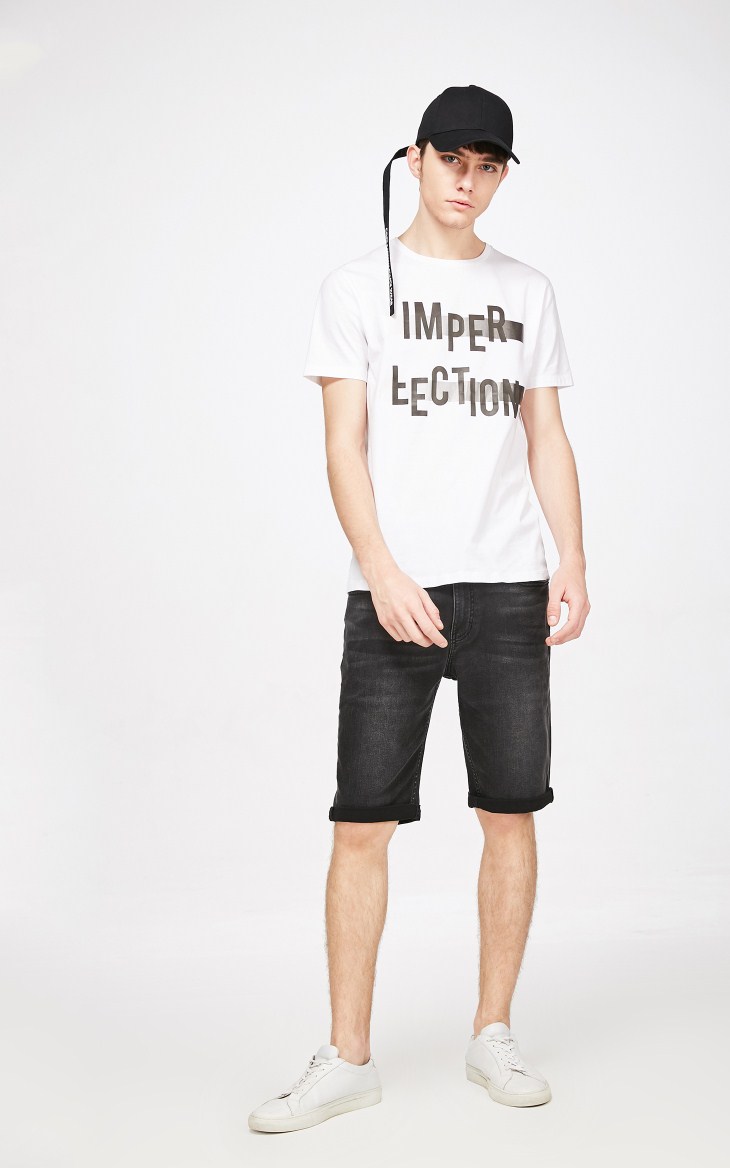 JackJones Jack Jones cotton in cổ tròn tay áo ngắn tay nam 2181T4532 áo thun nam có cổ