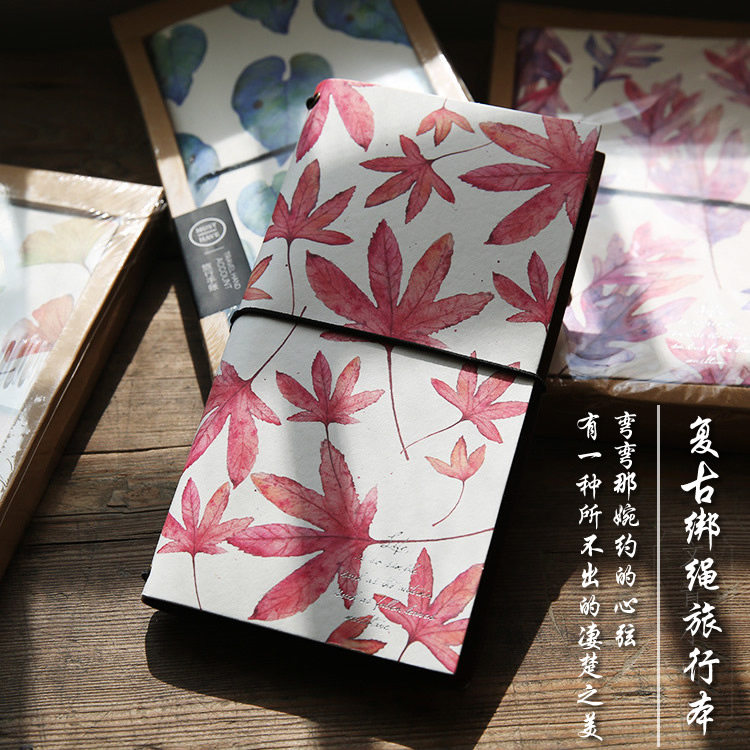 Travel Hand Ledger Multifunction Tying Rope Travel Notebook Notepad Hands Account Bento Leaf Small Singing Tourist Log